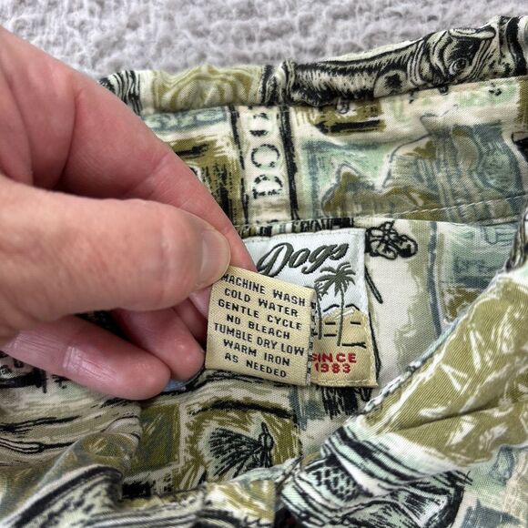 Big Dogs Hawaiian Shirt Mens XL All Over Fishing Fish Print Button Up Rayon - Picture 4 of 11